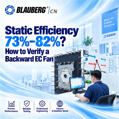 Статический КПД от 73% до 82%? Как проверить EC-вентиляторы с обратными-загнутыми лопатками